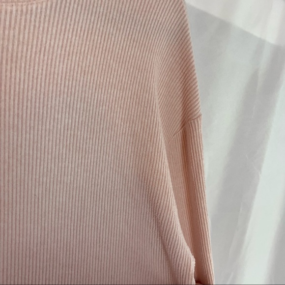 Daily/Ritual Pink Ribbed Long Sleeve Shirt, size Large - Picture 4 of 6